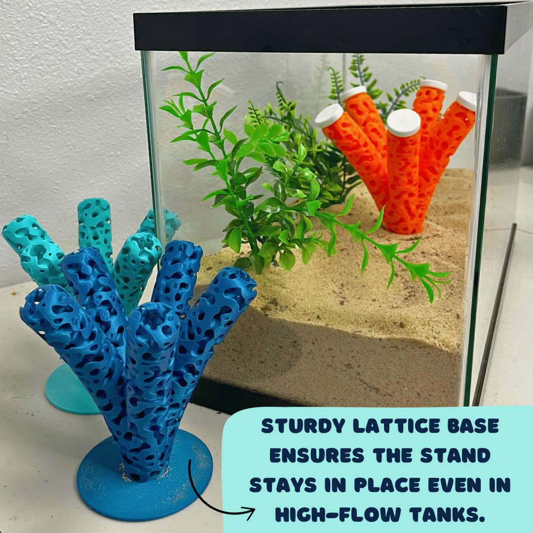 Aquarium Coral Frag Stand Branch | Lattice Coral Structure Branch Design with 5 Frag Mounts