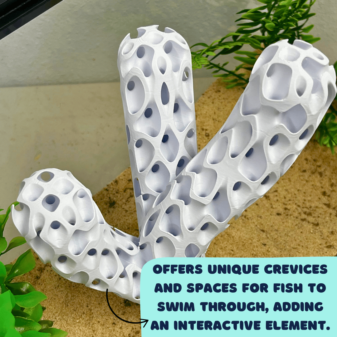 Aquatic Branch Haven – Lattice Coral Reef Branch Decor for Fish, Shrimp, & Aquatic Pets